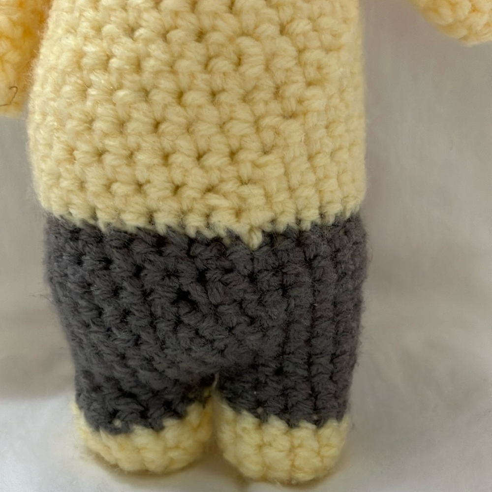 Yellow and Gray Amigurumi Stuffed Bear Toy - Picture 3 of 5
